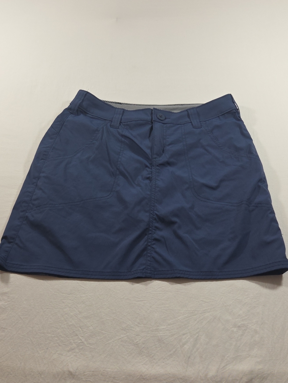 Women’s Navy Mini Skirt Sporty Pockets Lined Shorts , Elastic Waistband Outdoors